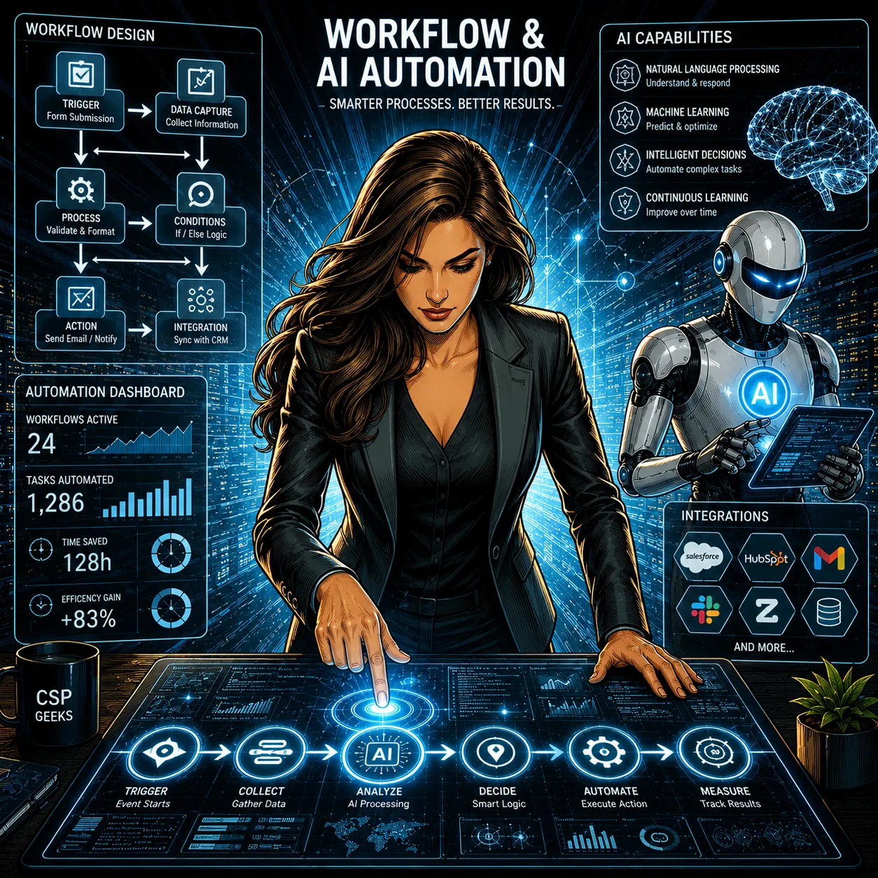 Automated workflow connecting business tasks without manual handoffs