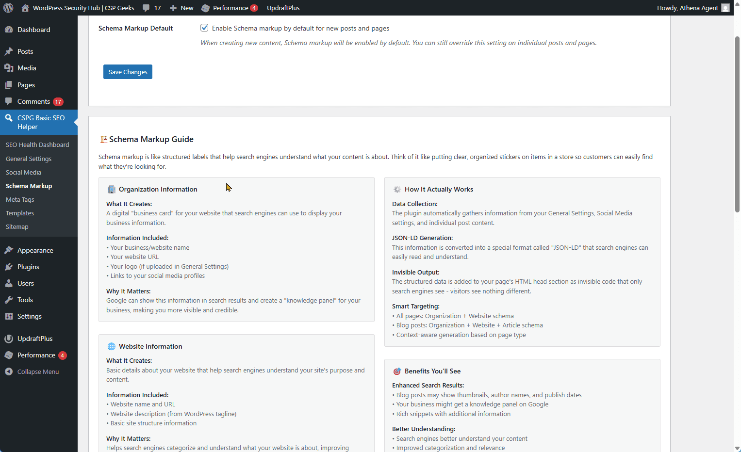 Schema.org structured data settings